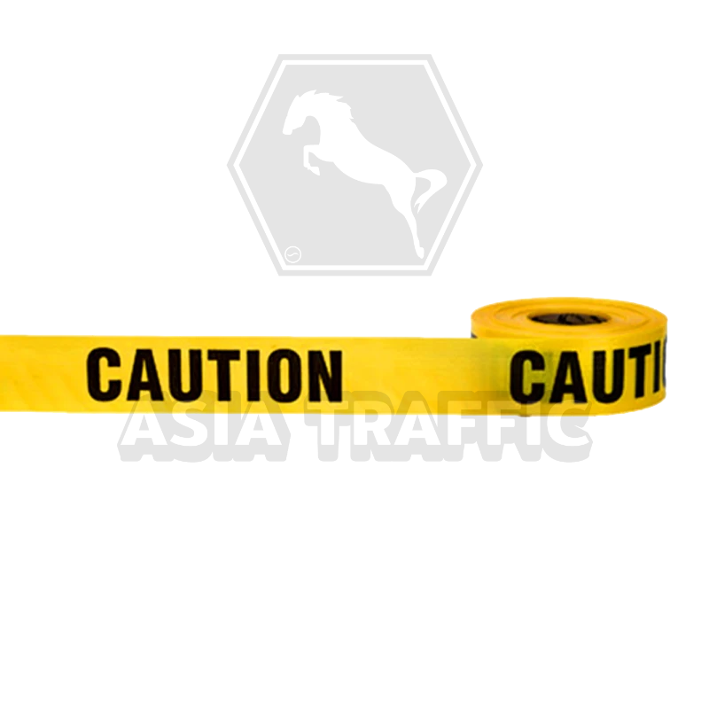 เทปกั้นเขต พร้อมข้อความ Caution เหลือง เทปกั้นเขต เทปตีเส้น และเทปสะท้อนแสง