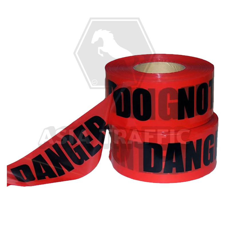 เทปกั้นเขต พร้อมข้อความ Danger แดง เทปกั้นเขต เทปตีเส้น และเทปสะท้อนแสง