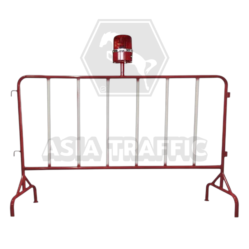 แผงกั้นจราจร ชนิดมีไฟไซเรนขนาด 5 นิ้ว ไม่มีล้อ แผงกั้นจราจร เหล็กสแตนเลส