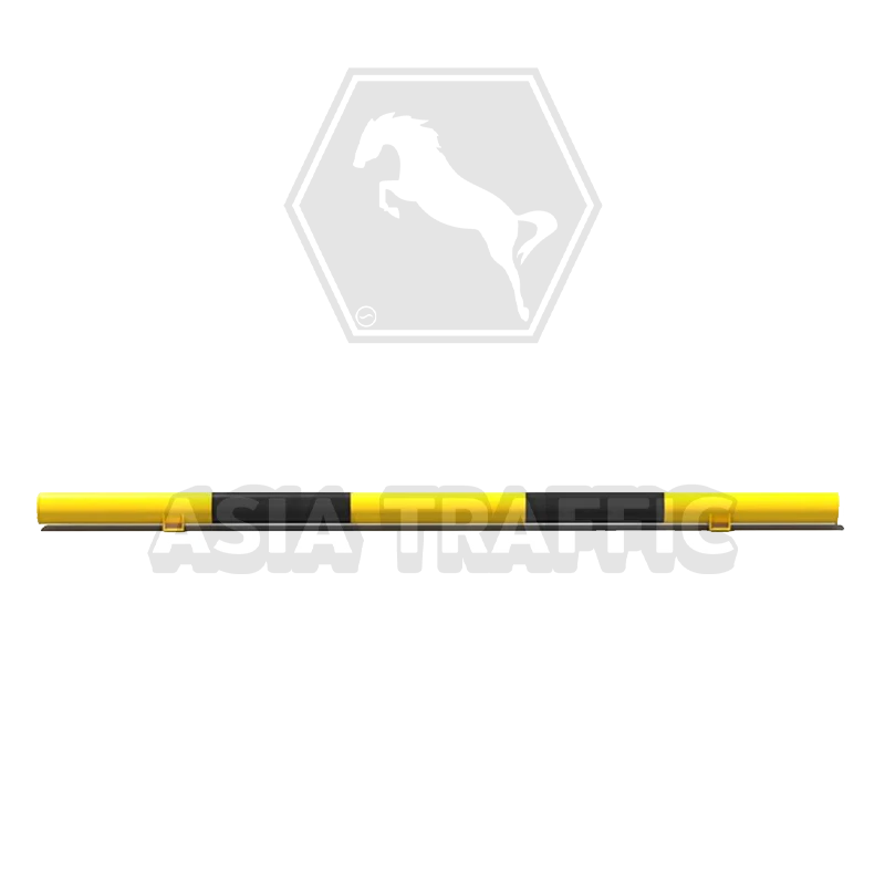 เหล็กกั้นล้อรถ 200 ซม. x 7.6 ซม. สีเหลืองดำ ราวกันชนเหล็ก