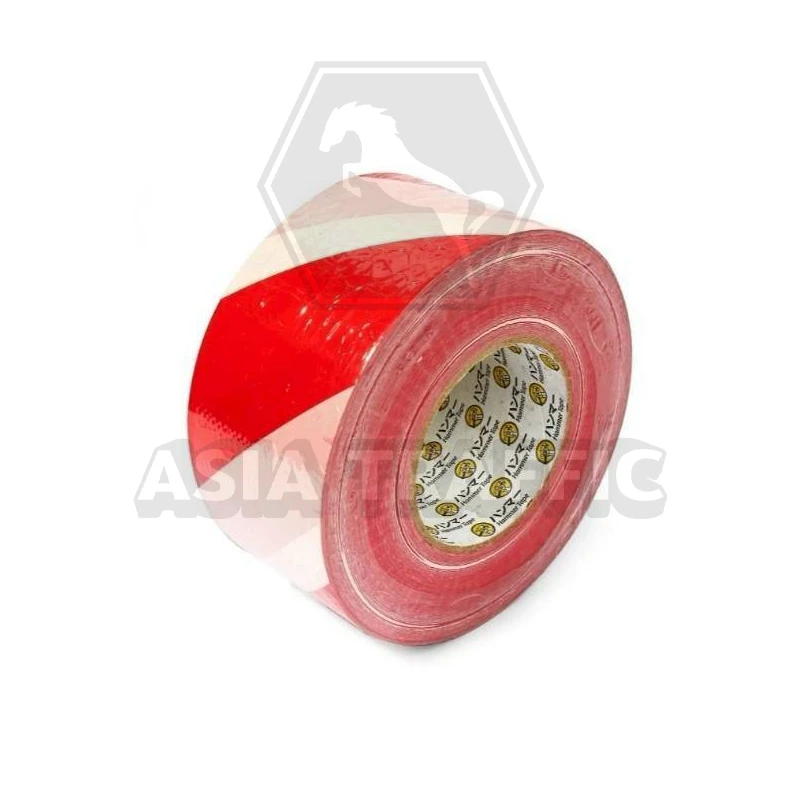 เทปกั้นเขต สีขาว-แดง HAMMER ขนาด 3 นิ้ว เทปกั้นเขต เทปตีเส้น และเทปสะท้อนแสง