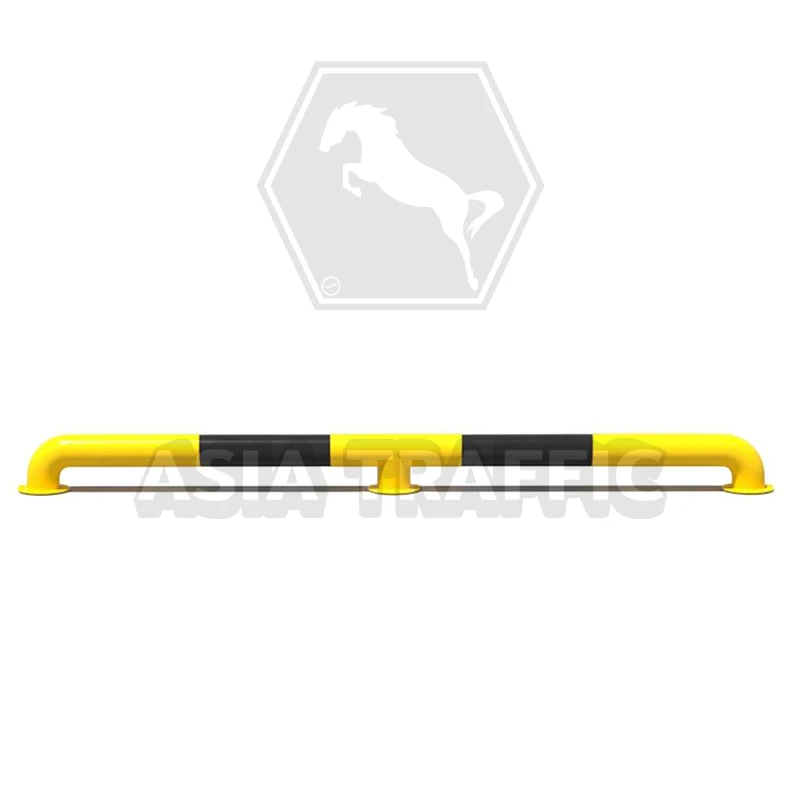 เหล็กกั้นล้อรถ 200 ซม. x 7.6 ซม. สีเหลืองดำ ราวกันชนเหล็ก
