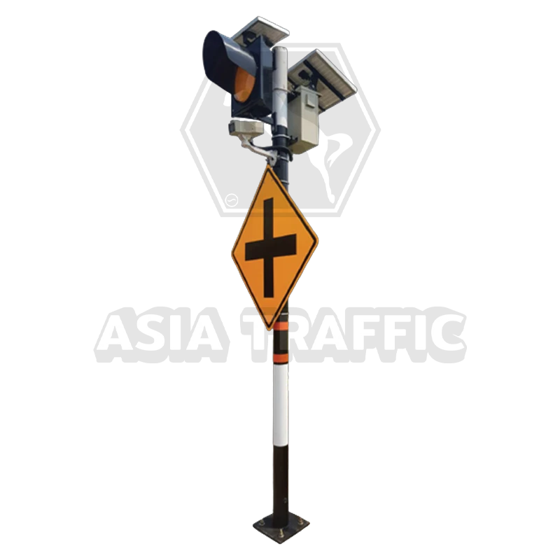  ป้ายพลังงานแสงอาทิตย์ เตือนทางแยก ป้ายบอกสัญญาณ