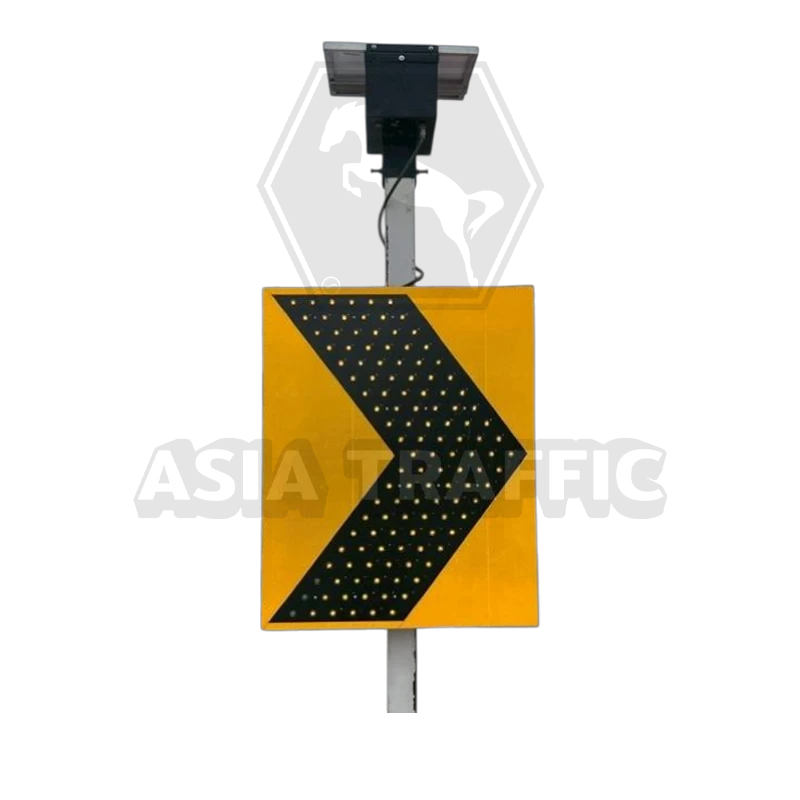 ป้ายเชฟรอนกระพริบพลังงานแสงอาทิตย์ ป้ายจราจรแจ้งเตือนพลังงานแสงอาทิตย์