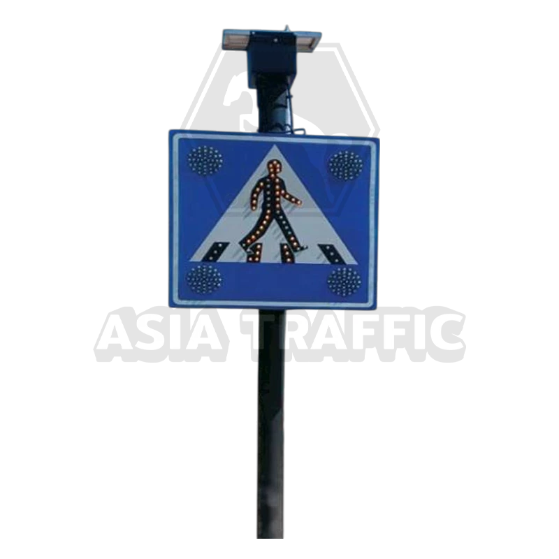 ป้ายเตือนเขตทางข้ามถนนพลังงานแสงอาทิตย์ ป้ายจราจรแจ้งเตือนพลังงานแสงอาทิตย์