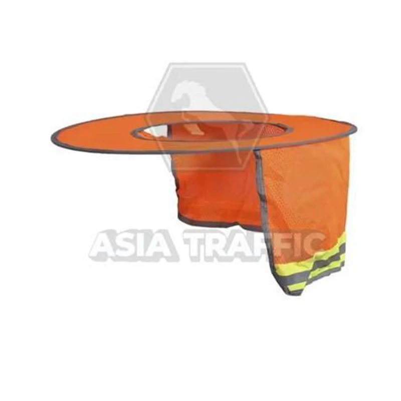  ม่านกันแดดสำหรับหมวกนิรภัย ขอบสะท้อนแสง กันแสง UV สีส้ม ม่านกันแดดสำหรับหมวกนิรภัย