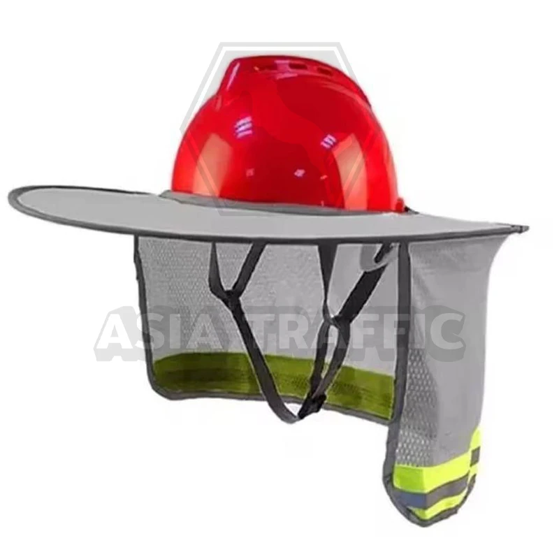 ม่านกันแดดสำหรับหมวกนิรภัย ขอบสะท้อนแสง กันแสง UV  สีเทา ม่านกันแดดสำหรับหมวกนิรภัย
