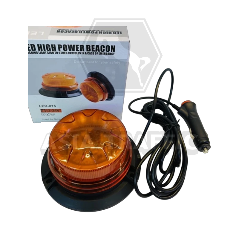 ไฟไซเรนกระพริบแฟลชปรับสเต็ปฐานแม่เหล็ก  015A ขนาด 4 นิ้ว สีเหลือง ไฟไซเรน อุปกรณ์แจ้งเตือน