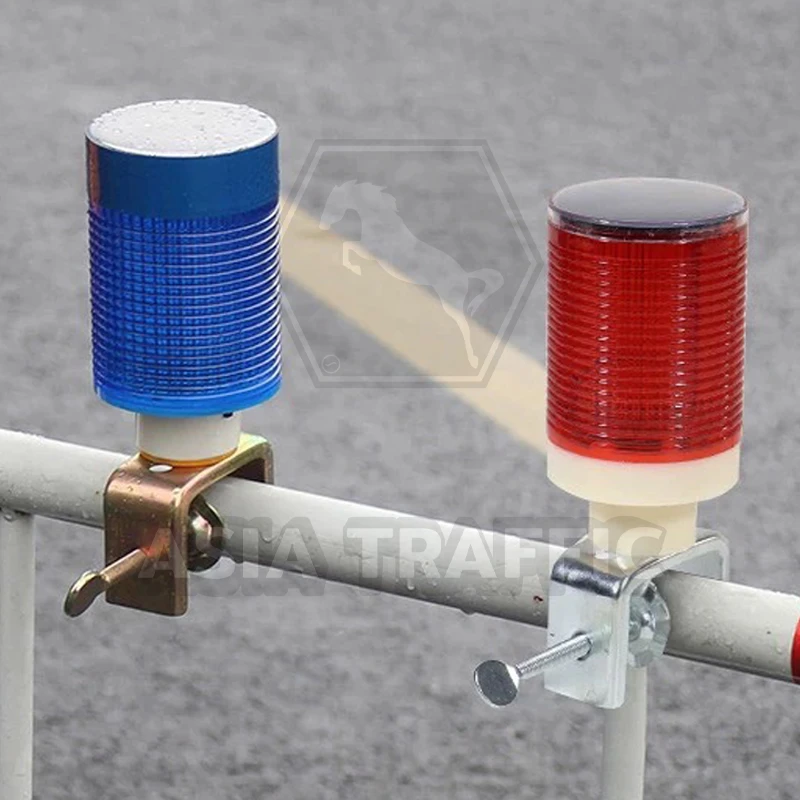  ไฟจราจร LED แบบพลังงานแสงอาทิตย์ ไฟสัญญาณเตือนฉุกเฉิน สีน้ำเงิน แดง ไฟไซเรน อุปกรณ์แจ้งเตือน
