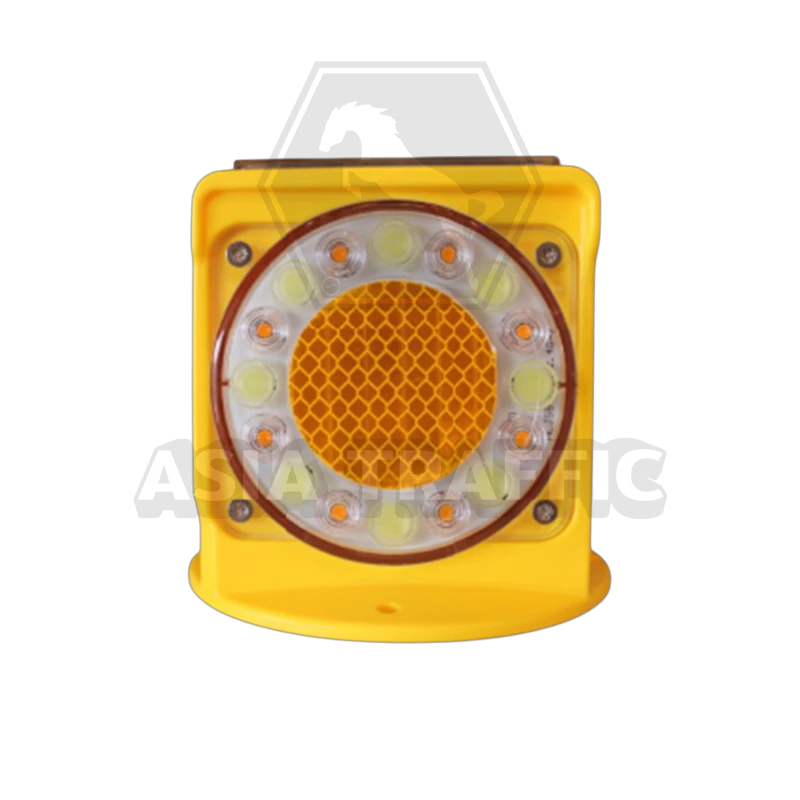 เป้าสะท้อนแสงโซล่าเซลล์ ติดแบริเออร์เรืองแสง วงกลมฐานเรียบ  11.4 x 14.2 x 14.2 CM FL05 เป้าสะท้อนแสง