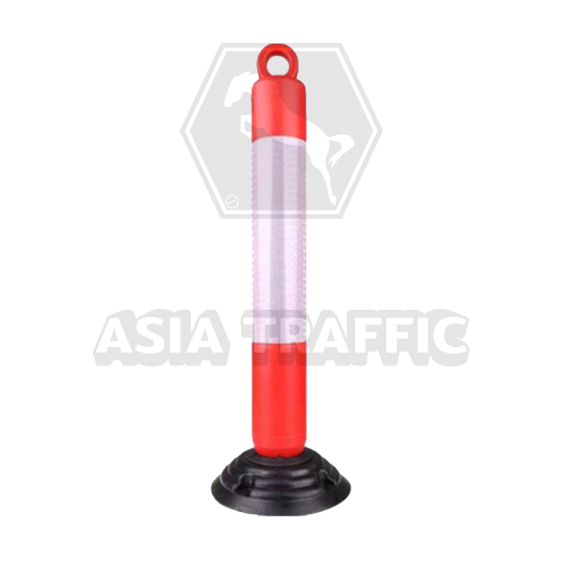 เสาล้มลุก PE ฐานยางดำ เสาล้มลุก